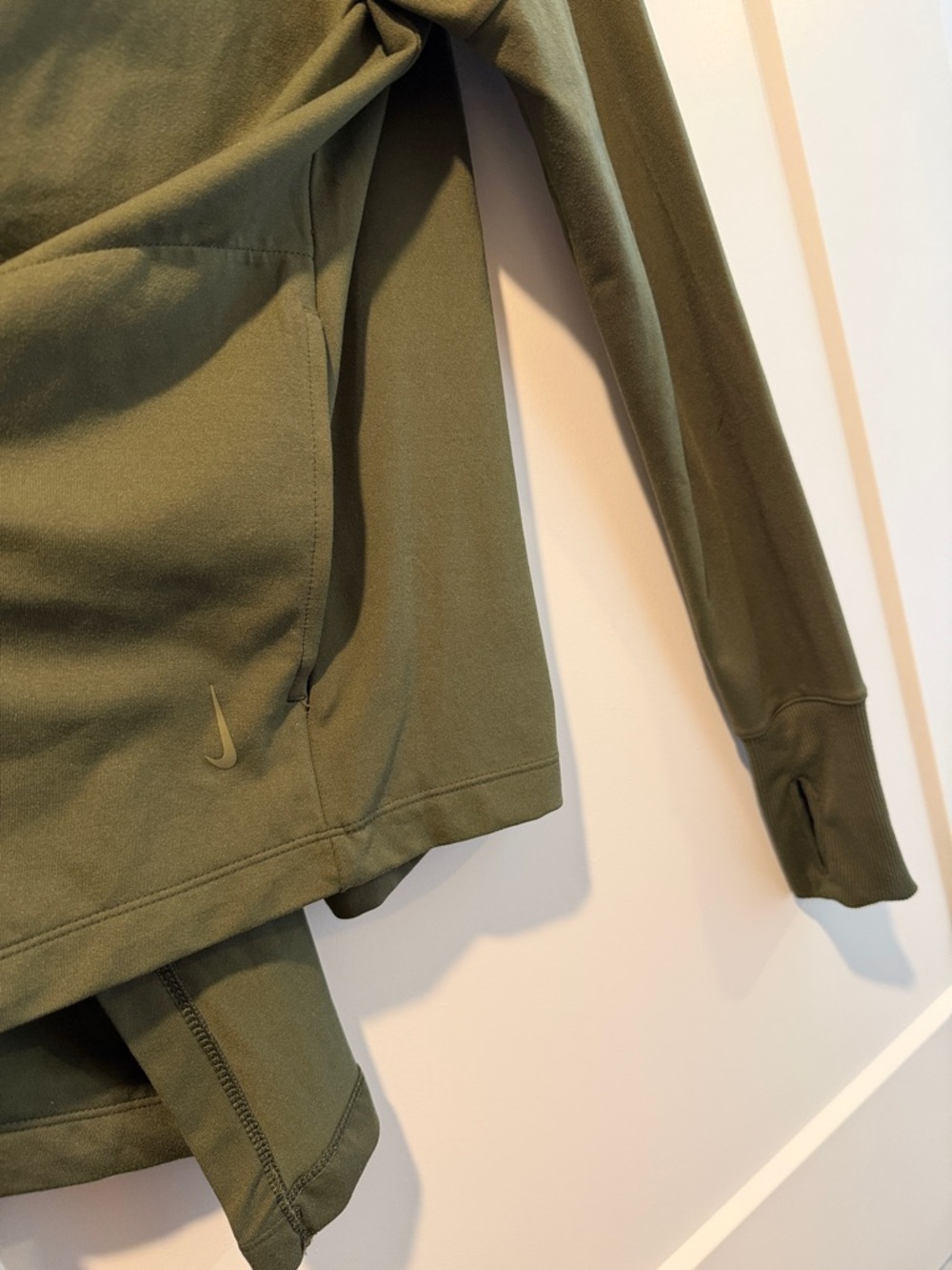 Nike Olive Green Dri-FIT Open-Front Hooded Jacket - Picture 3 of 5